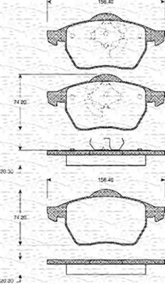 MAGNETI MARELLI 363702161097 -  Комплект тормозных колодок, дисковый тормоз